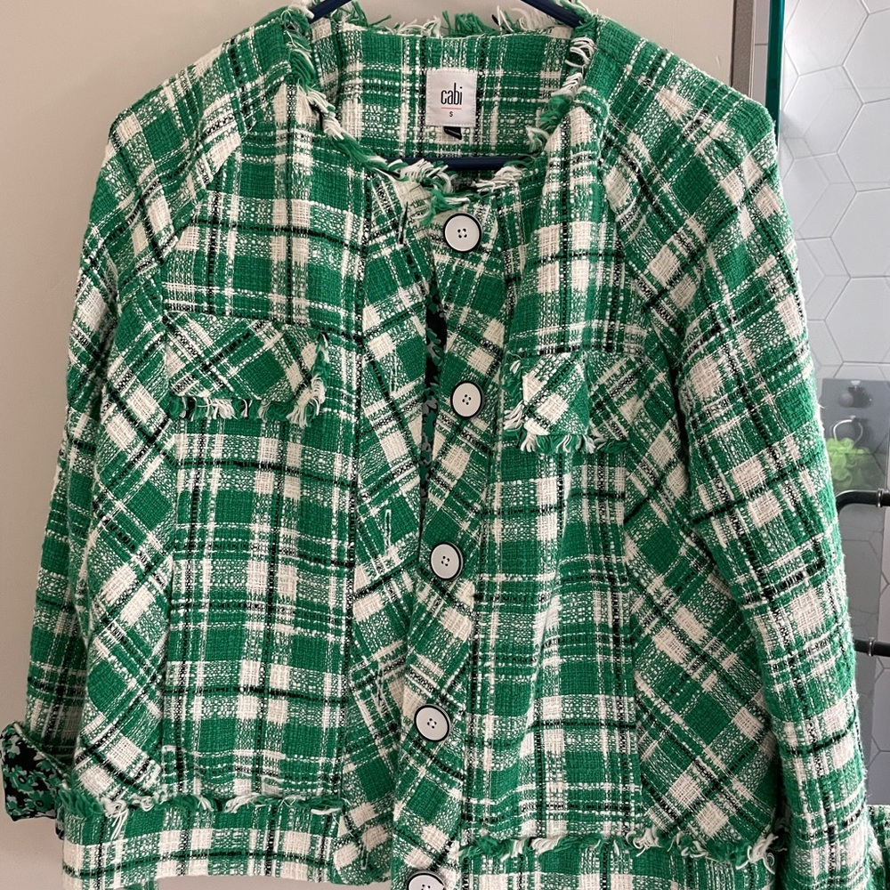 Classic tweed Green plaid Cabi jacket